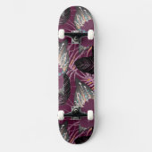 Skateboard Hibiscus floral de Bourgogne tropicale (Recto)