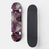 Skateboard Hibiscus floral de Bourgogne tropicale (Recto)