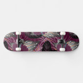 Skateboard Hibiscus floral de Bourgogne tropicale (Horz)
