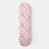 Skateboard Hibiscus Rose, Fleurs Roses, Motif De Fleurs (Recto)
