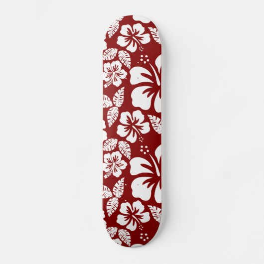 Skateboard Hibiscus rouge foncé (Recto)