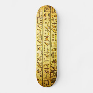 Skateboard Hiéroglyphes égyptiens anciens Patins Jaunes