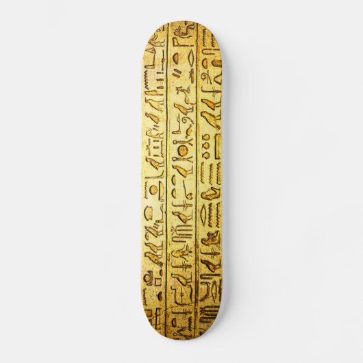 Skateboard Hiéroglyphes égyptiens anciens Patins Jaunes (Recto)