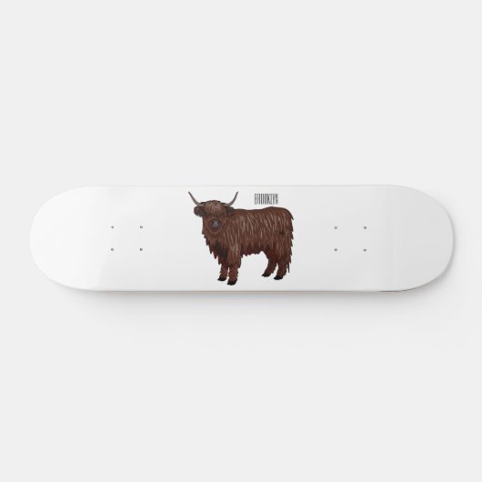 Skateboard Highland cow (Horz)