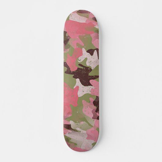 Skateboard Hip Fun Militaire Vert Camouflage Rose Motif Art (Devant)