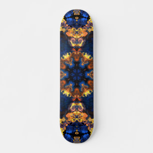 Skateboard Hippie psychédélique bleu et jaune
