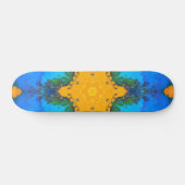 Skateboard Hippie psychédélique jaune et bleu (Horz)