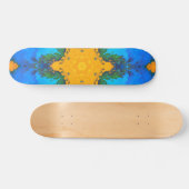 Skateboard Hippie psychédélique jaune et bleu (Horz)
