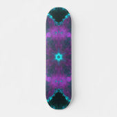 Skateboard Hippie psychédélique violet et Turquoise (Devant)