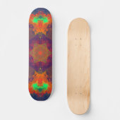 Skateboard Hippie psychédélique violet orange et vert (Recto)