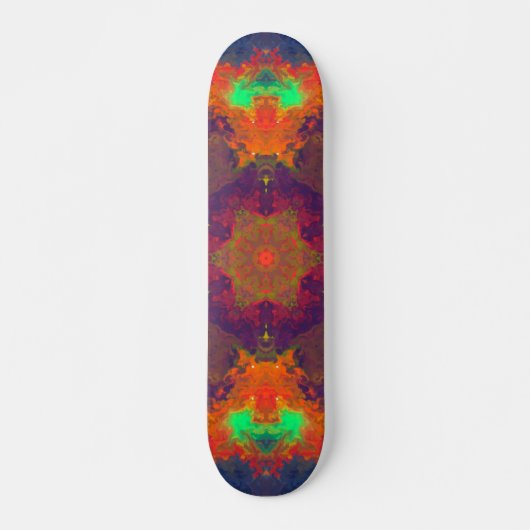 Skateboard Hippie psychédélique violet orange et vert (Devant)