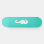 Skateboard Hippocampe turquoise et blanc (Horz)