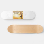 Skateboard Hittin le surfer de vagues sur la plage (Horz)