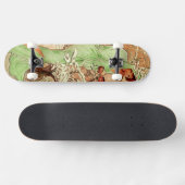 Skateboard Hiver dans une cape verte par Alphonse Mucha (Horz)