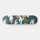 Skateboard Hiver Urban Camo Blanc Brown Turquoise (Horz)