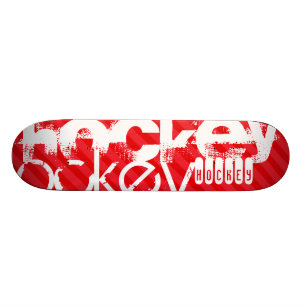 Skateboard Hockey ; Grandes rayures rouges écarlates