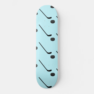 Skateboard Hockey sur glace Bâtons de couleur noire Puck Bleu