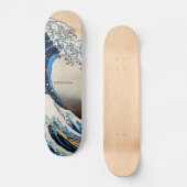 Skateboard Hokusai Original Great Wave Texte Personnalisé (Recto)