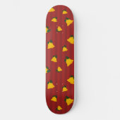 Skateboard Holiday Red Gold Stripe Bells Christmas (Recto)