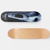Skateboard Hollow-eyed phantom witch etching on blue-black (Horz)