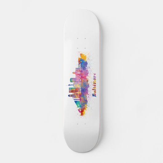 Skateboard horizon baltimore aquarelle (Recto)