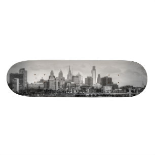 Skateboard Horizon de Philadelphie en noir et blanc