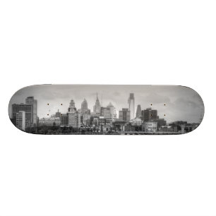 Skateboard Horizon de Philadelphie en noir et blanc