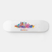 Skateboard horizonte baltimore acuarela (Horz)