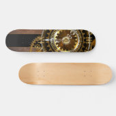 Skateboard Horloge Steampunk avec des engrenages anciens (Horz)