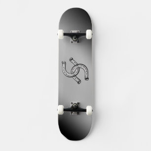 Skateboard Horseshoes on Silver Gradient