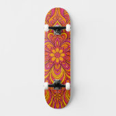 Skateboard Hot Pink and Bright Orange Psychedelic Unisex  (Recto)