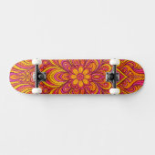 Skateboard Hot Pink and Bright Orange Psychedelic Unisex  (Horz)