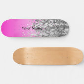 Skateboard Hot pink and faux glitter (Horz)