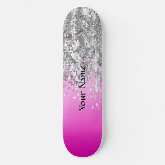 Skateboard Hot pink and faux glitter (Recto)