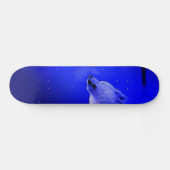 Skateboard Howling Timber Wolf in the Snow Lite Night (Horz)