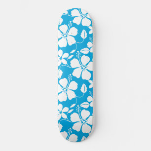 SKATEBOARD HULA HAWAIEN (HIBISCUS) BLEU