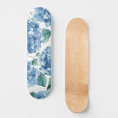 Skateboard Hydrangea Blues | Motif Fleur Fleur d'aquarelle (Recto)