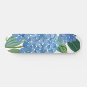 Skateboard Hydrangée bleue Aquarelle Florale (Horz)