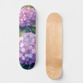 Skateboard Hydrangée violette Aquarelle Florale (Recto)
