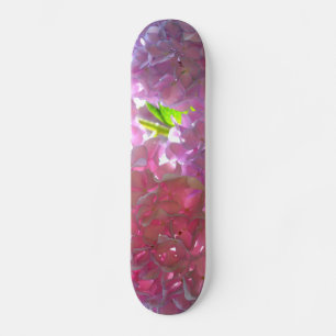 Skateboard Hydrangées roses rayonnantes, fleurs roses