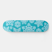 Skateboard Icy Aqua Turquoise Froid Snowflakes hiver Noël (Horz)