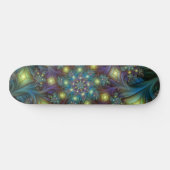 Skateboard Illuminé Abstrait brillant Turquoise violet Fracta (Horz)
