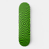 Skateboard Illusion optique Motif noir néon vert personnalisé (Recto)