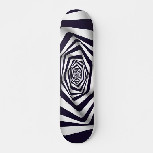 Skateboard illusion optique psychédélique cercle noir et blan (Devant)