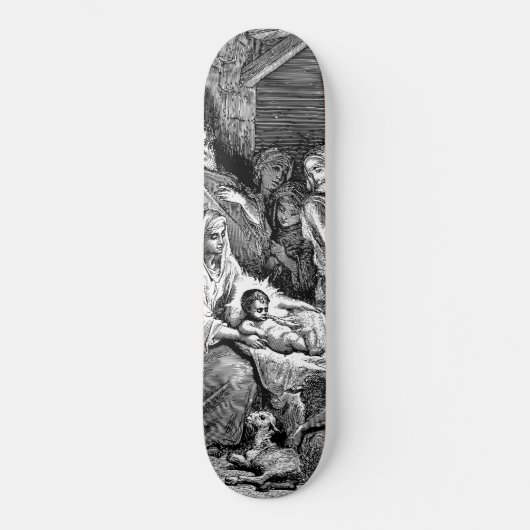Skateboard Illustrated Christmas Nativity Scene (Recto)