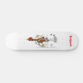 Skateboard Illustration amusante de poulet cool (Horz)