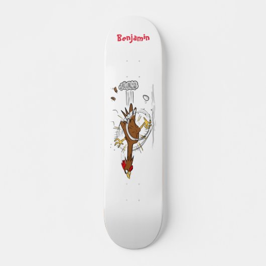 Skateboard Illustration amusante de poulet cool (Devant)