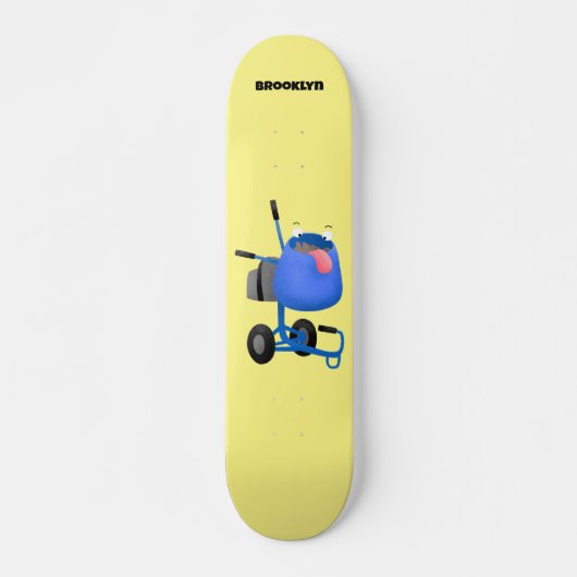 Skateboard Illustration amusante du mélangeur de ciment bleu (Devant)