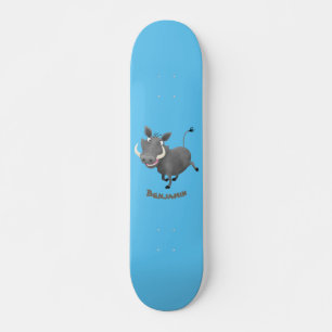 Skateboard Illustration amusante d'un cochon de phacochère af
