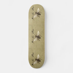 Skateboard Illustration Antique d'Abeille Ouvrière Insecte Vi